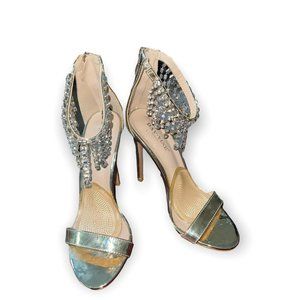 Day Vine Gold Heels with Dangling strap with Jewlery